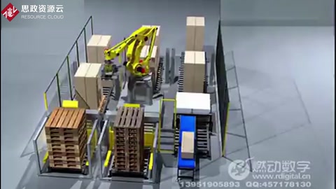 工业自动化设备三维动画演示 物流机械臂仿真