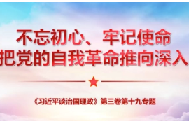 把握精髓 学深悟透《习近平谈治国理政》第三卷+不忘初心、牢记使命，把党的自我革命推向深入