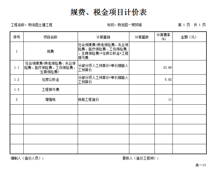 <em>授课</em><em>图片</em>—规费、税金项目清单与计价<em>表</em>1