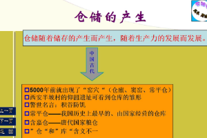 <em>微</em><em>课</em>：<em>现代</em><em>物流</em><em>管理</em><em>专业</em>《<em>仓储</em><em>管理</em>技术—我国<em>仓储</em>的产生<em>与</em>发展》