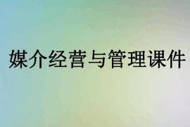 课件：数字出版专业《媒介经营与管理》